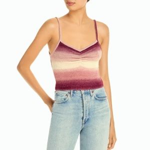Wayf Natalie Womens Knit Stripe Camisole Top Pink Size Medium